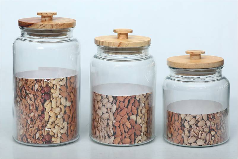 Jeeves & Jericho Branded Glass Wooden Lid 400g Storage Jar