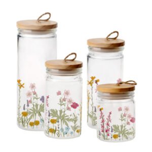Airtight Glass Canister - Multiple Styles Kitchen Storage Jar with Seal Lid for Pantry