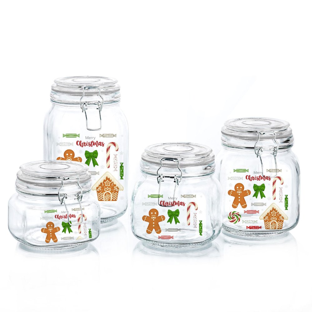 Ceramic Lid Glass Jar Glass Food Storage Canister with Rubber Seal for Kitchen Pantry - Image 2