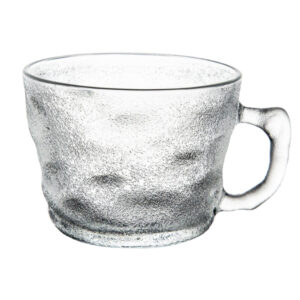 Glacier Pattern Smoothie Glass - Textured Milkshake Cup with Frosted Finish for Home & Party Use