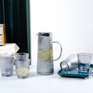 Glass Cold Water Pitcher - Durable Borosilicate Glass Carafe for Juice, Iced Tea & Infused Water, Home & Restaurant Use