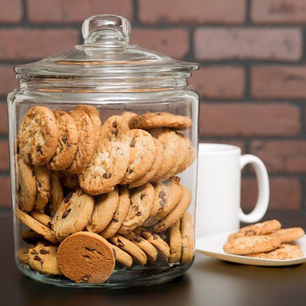 Glass Cookie Jar with Airtight Lid - Clear Glass Storage Canister for Kitchen Counter, Cookies & Candy - Image 2